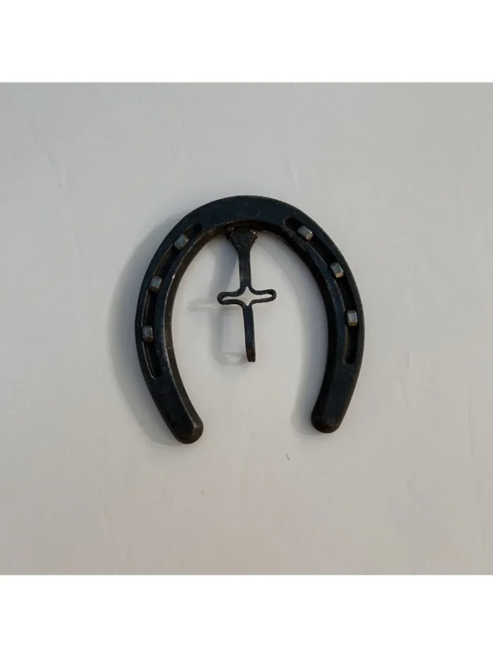 Vintage St. Croix Forge 000 Lite Horseshoe Cross Wall Hanging Decor Equestrian